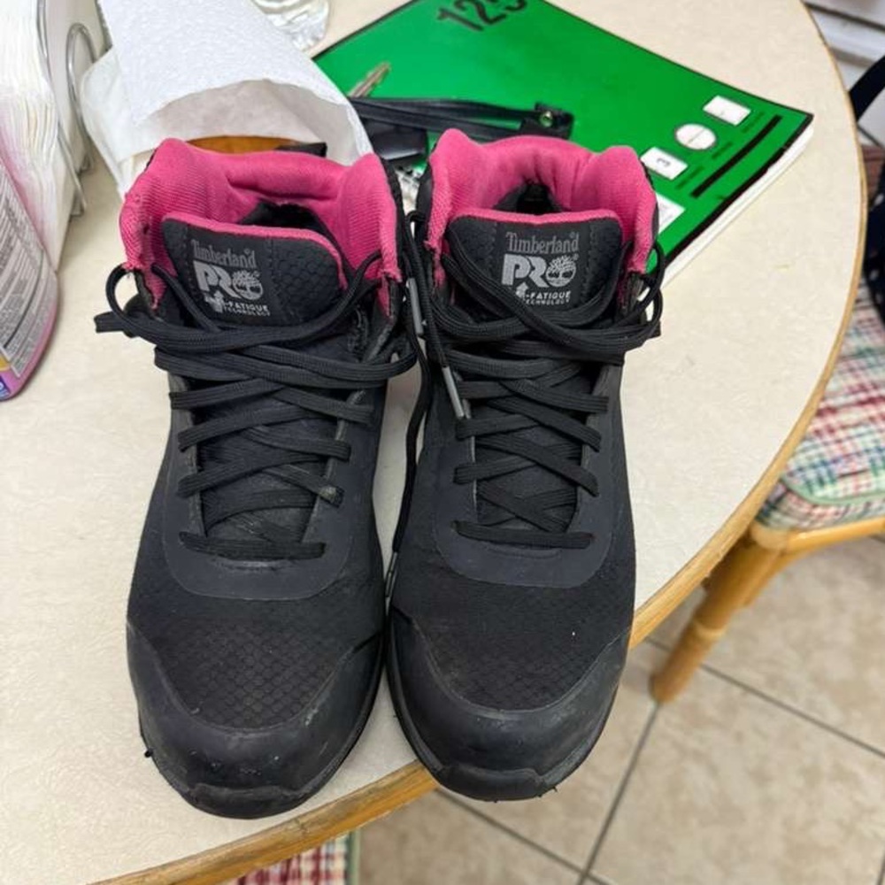 Timberland PRO Black and Pink Work Boots
